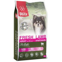Blitz Holistic Adult Small Fresh lamb Сухой низкозерновой корм для взрослых собак мелких пород, Свежий ягненок